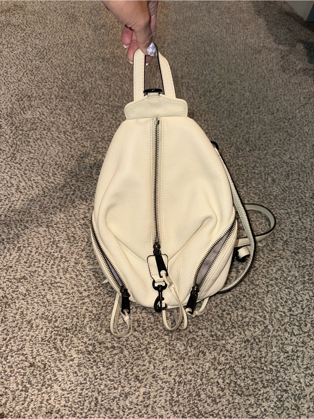 Rebecca Minkoff Cream Leather Backpack